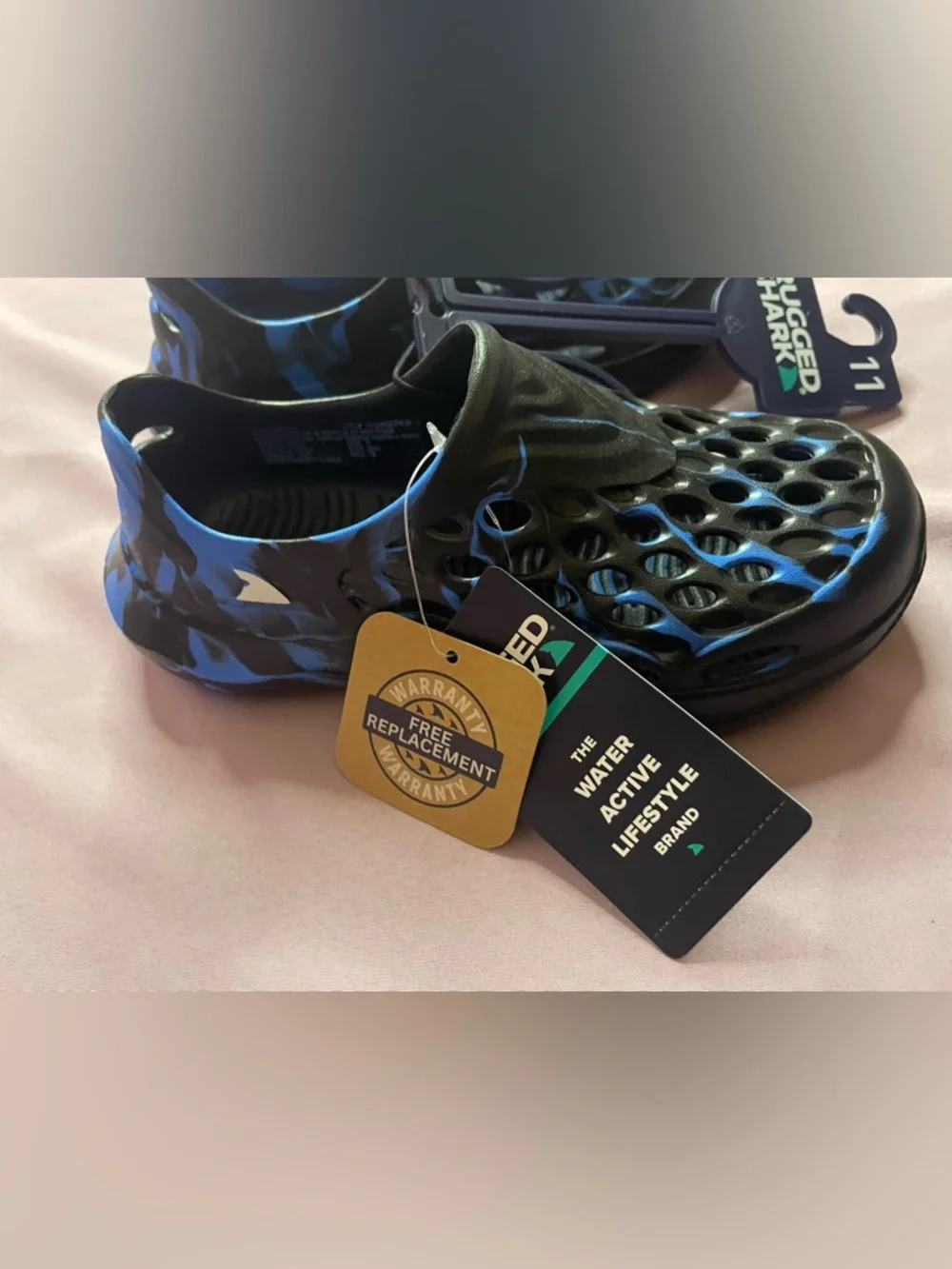 Rugged Shark Kids Black & Blue Slip-On Water Shoes